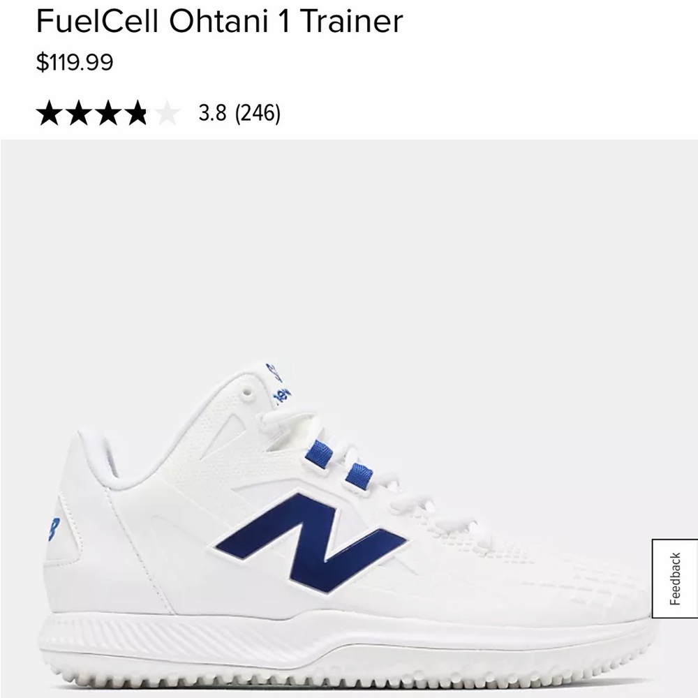 New Balance Men's Shohei Ohtani 1 - White/Gold, Black/Gold & Light Gray/Blue - Picture 4 of 4
